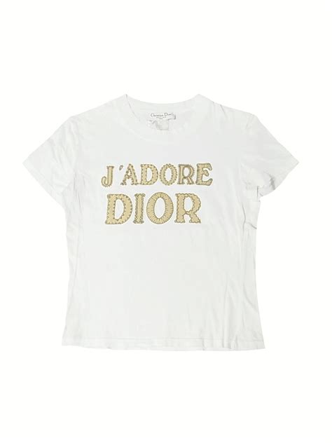 Christian Dior 2000s J'adore Dior Yellow Graphic Tee.